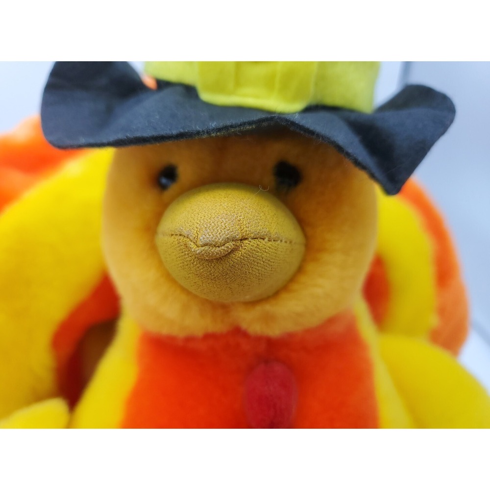 Vintage 1994 Plush Turkey Pilgrim Hat Yes Club 12" ‎ Yellow Orange Brown